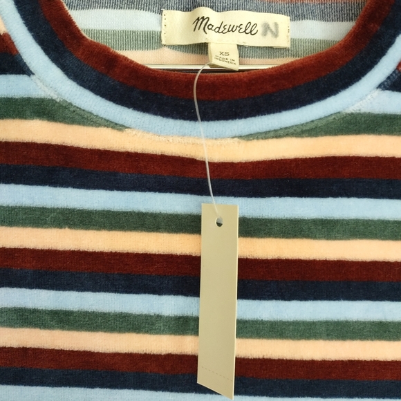 Madewell Stripe Velour Tee - Picture 7 of 11